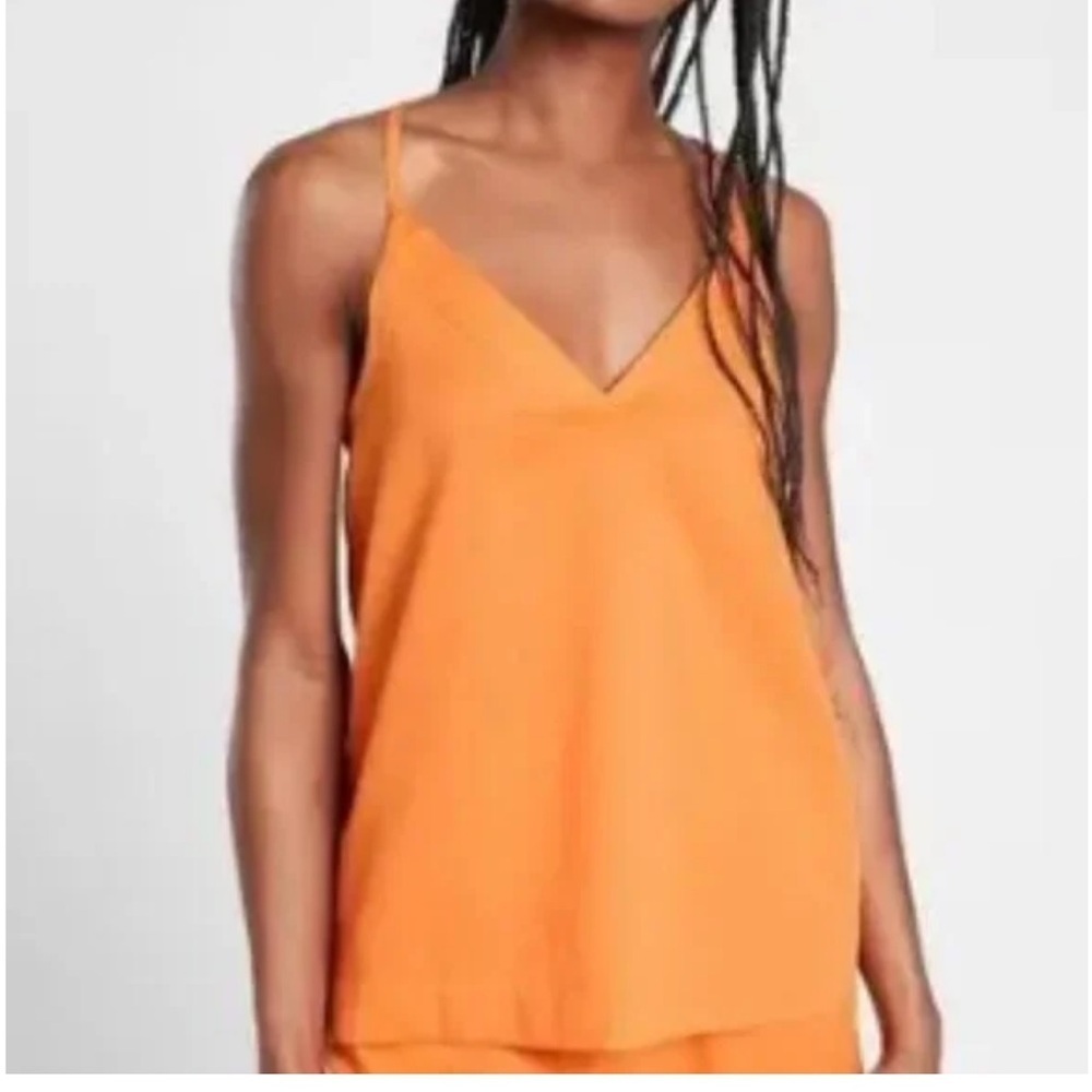 Athleta Orange V-Neck Women's Top